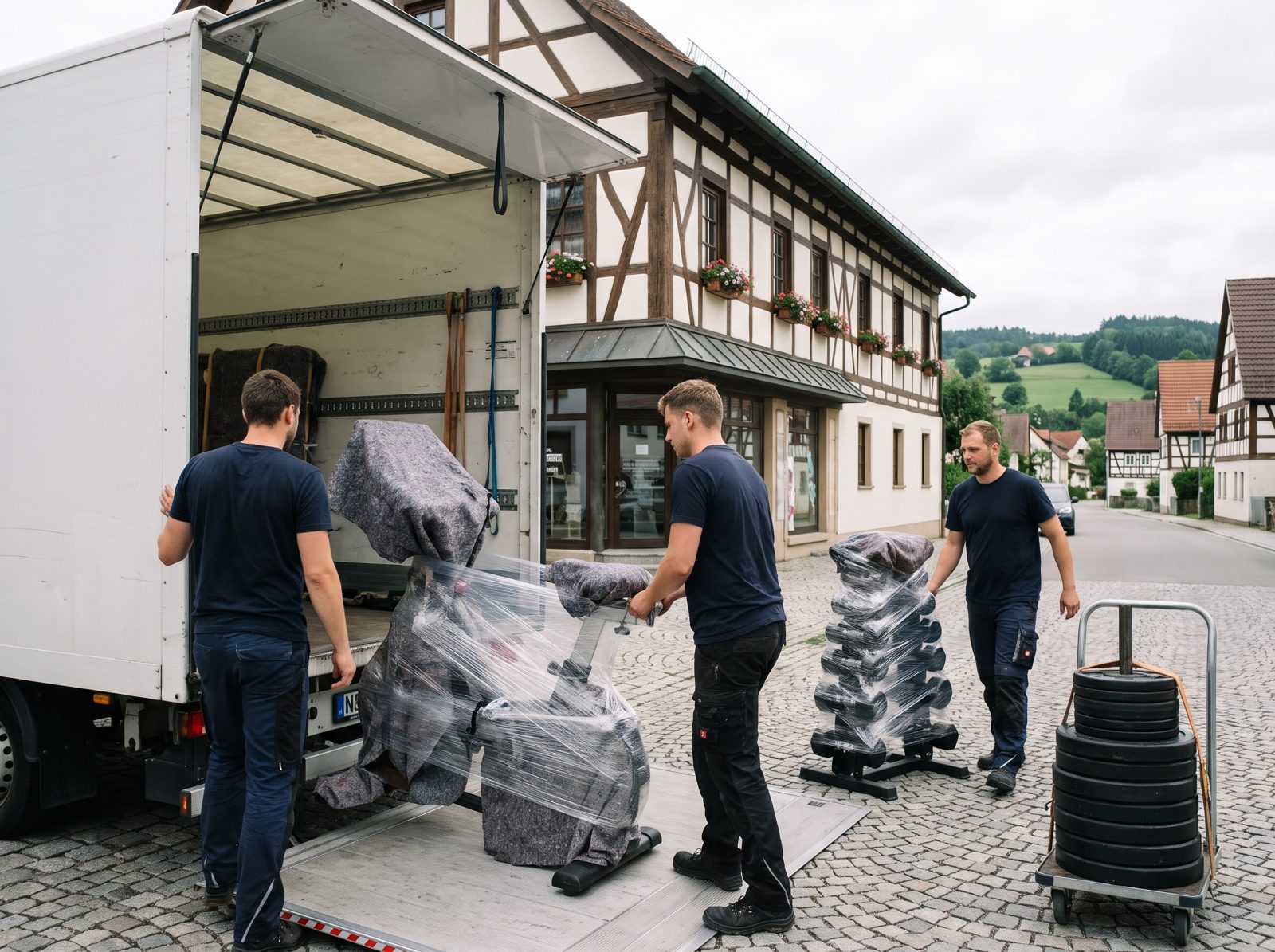 Equipment wrapped and loaded with care